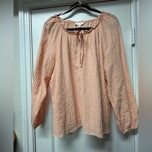 LC Lauren Conrad Blush Peasant Blouse – Size XL – Flowy & Feminine